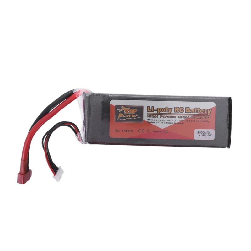 Топ ZOP POWER 2S 7,4 V 5500mah 60C перезаряжаемая Lipo батарея T-Plug для RC автомобиля лодки