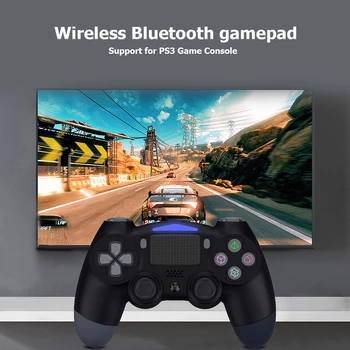 

Portable Wireless Bluetooth Controller with Dual Vibration Motor 3D Thumbstick Game Entertainment Accessories for PS4