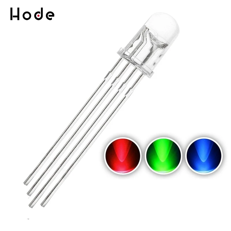 

50/100/500/1000PCS 5mm 4pin RGB Tri-Color Common Anode LED light Rot Grün Blau