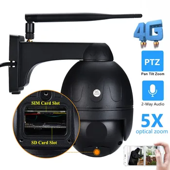 

4G 3G MiFi SIM Card Outdoor PTZ HD 1080P Bullet Camera IR 50M 5X Zoom Auto Focus P2P CCTV Wifi IP Camera Audio 128G SD Card Slot