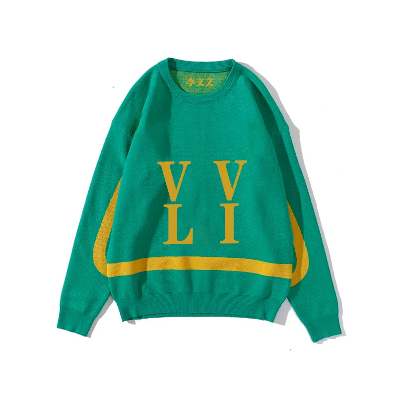 

italian vvl 2021 new winter loose-fitting sweater for couples over men's pullovers top trend matching color round neck sweater