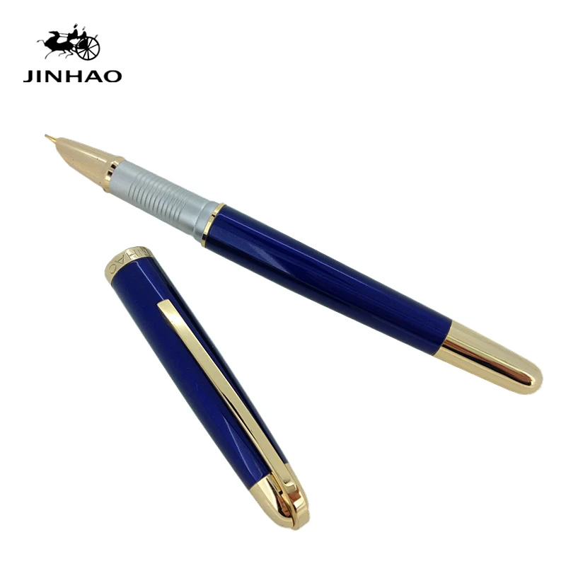 Ручка перьевая Jinhao 606 из чистого серебра и золота с зажимом 0 38 мм|fountain pen|metal ink penink