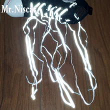 Mr. Niscar 2 пары светоотражающие шнурки видимость плоские шнурки для обуви для бега и велоспорта безопасные шнурки для обуви модные вечерние шнурки для кемпинга