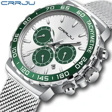 CRRJU – montre à Quartz pour hommes, chronographe japonais, étanche, en acier inoxydable, avec date, nouvelle collection 2022