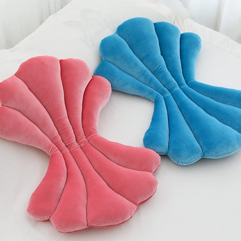 Velvet Seal Shell Chair Cushion Unique Rose Pink Seat Pillow Upscale Restaurant Chair Decor Girly Room Decorations