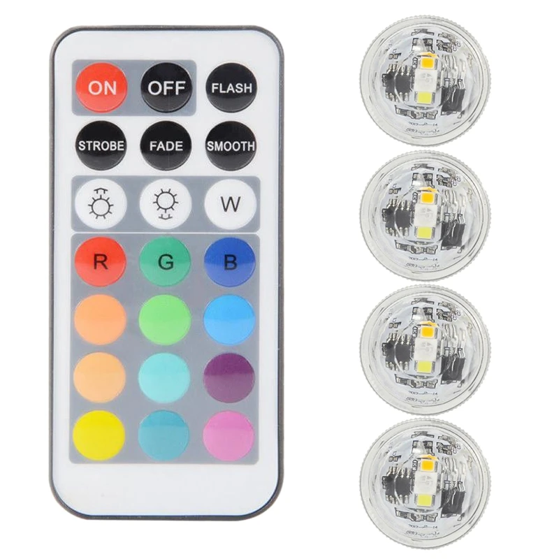

Battery Operated Waterproof Rgb Submersible Led Light Underwater Night Lamp Tea Lights For Vase,Bowls,Aquarium And Party Wedding