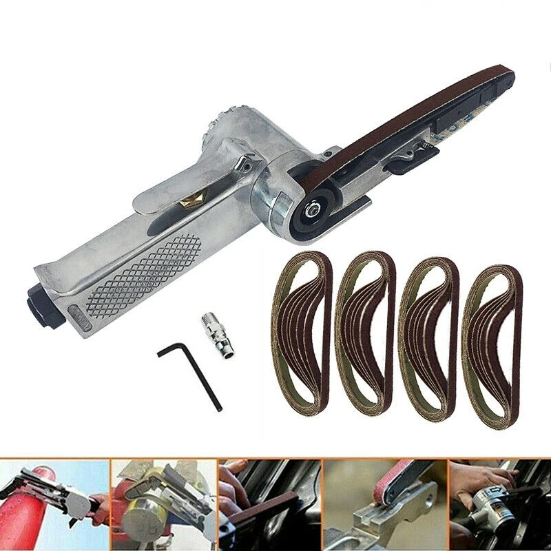

330 X 10mm Wide Air Finger Belt Sander Power File Detail Sanding + 25PCS Belts For Spot Welding Grinding