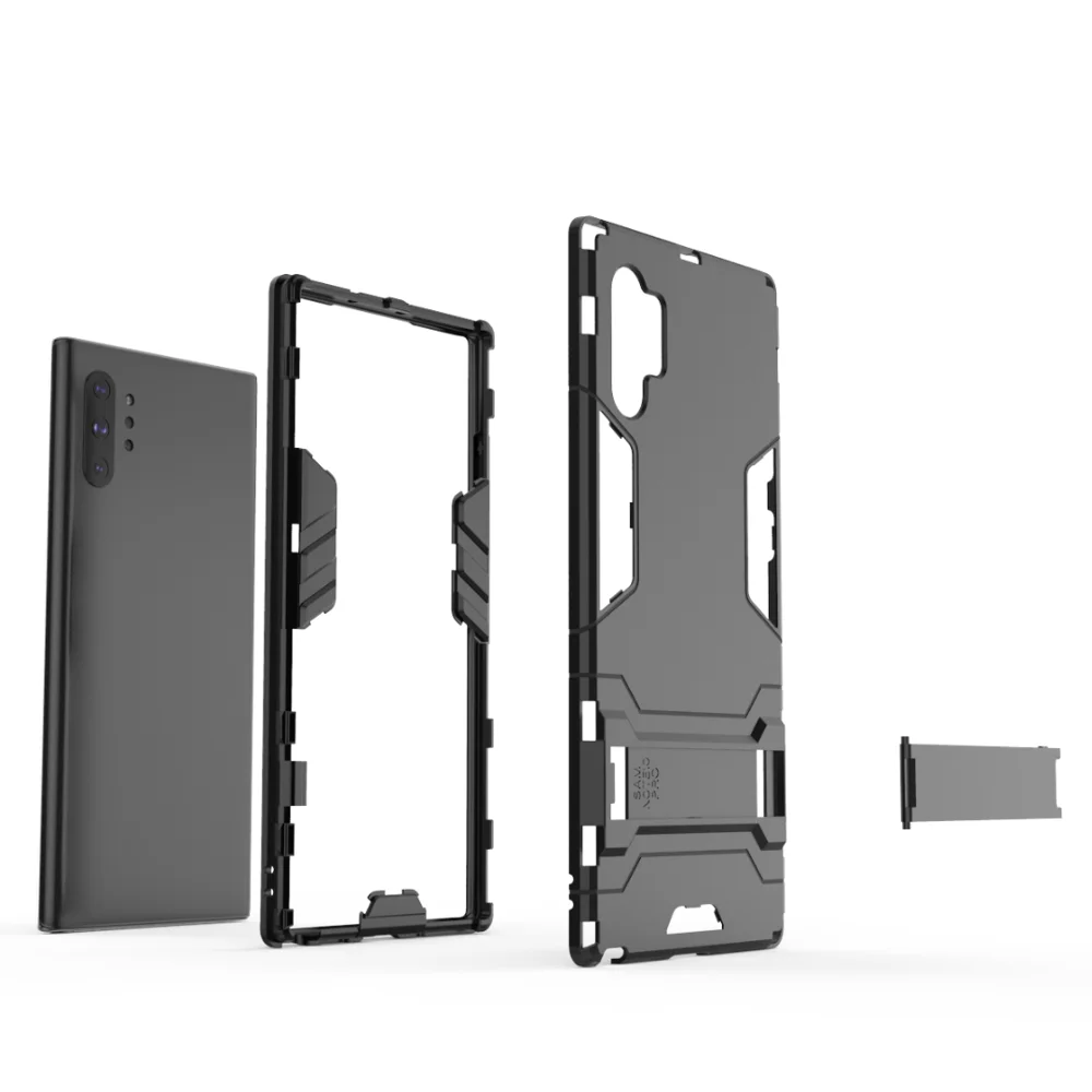 Сверхпрочный робот стойка для брони для samsung Galaxy Note 8 9 съемный ТПУ и ПК Прочный Гибридный чехол для Note 10 Plus