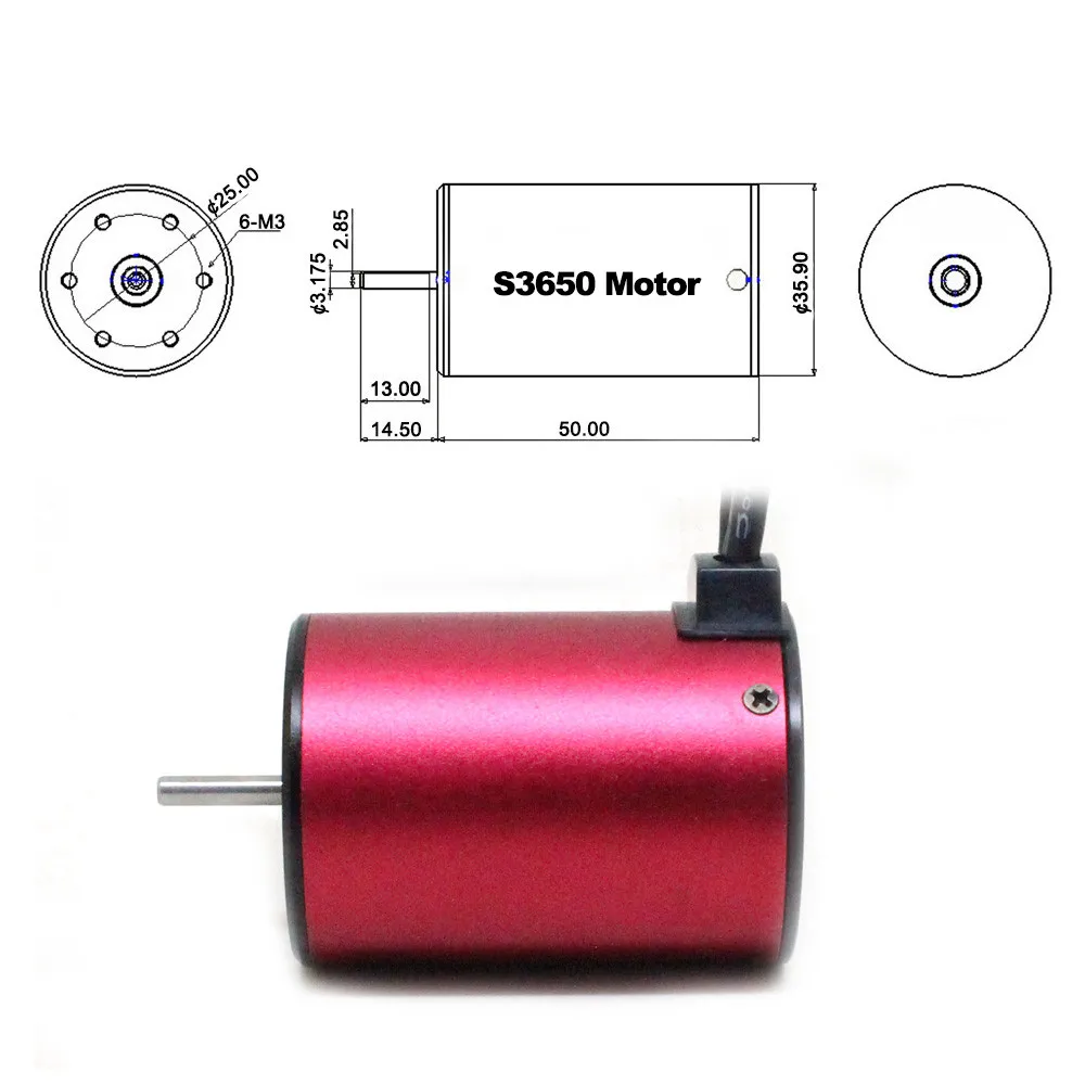 S3650 4300KV водонепроницаемый бесщеточный двигатель для 1/10 RC части автомобиля+ 60A ESC+ цифровой светодиодный адаптер для радиоуправляемой машины 923#2