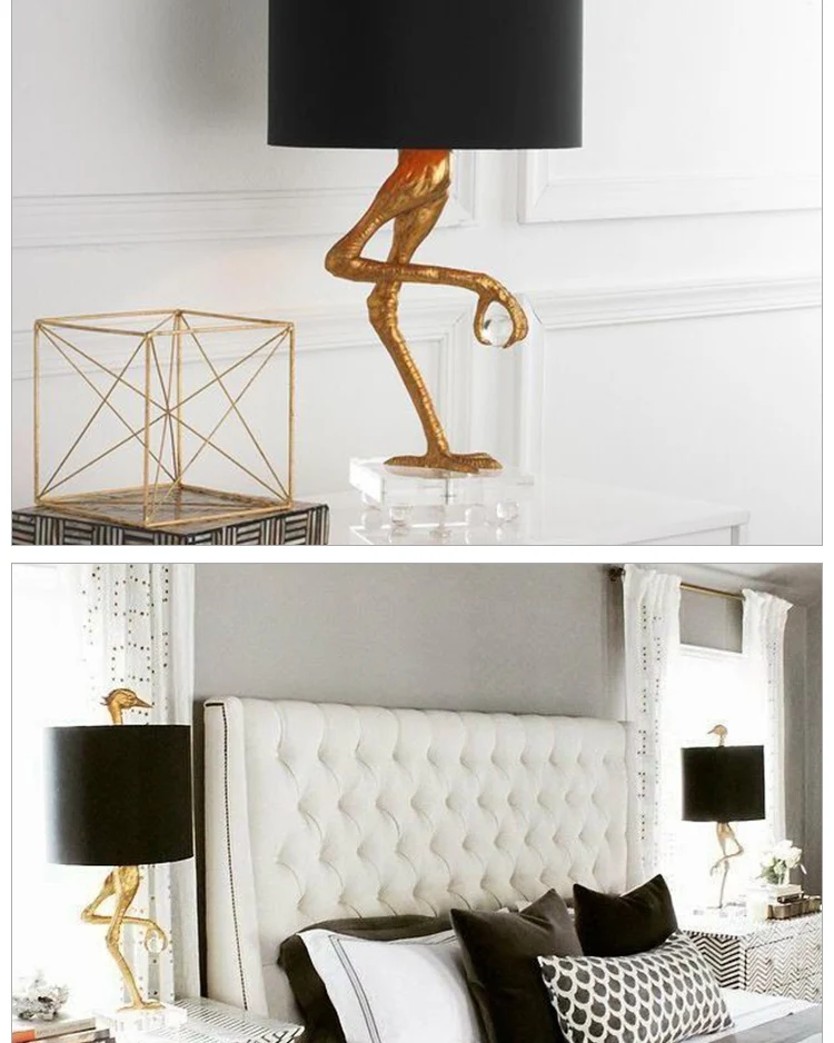 Creative Design Ostrich Shape Table Lamp American and Western Living Room Bedroom Desk lamp Modern Art Home Deco Light Luminaire