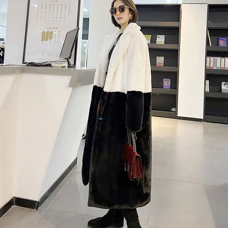 Jaqueta de Inverno Jaqueta de Pele do Falso Cabolsa de Pele Cabolsas de Pelúcia com Cinto Parka Roupas Femininas Peludo Longo Lapela Cabolsa Grosso Quente Feminino 24 de pele lapela casaco grosso quente feminino casacos de pelúcia com cinto