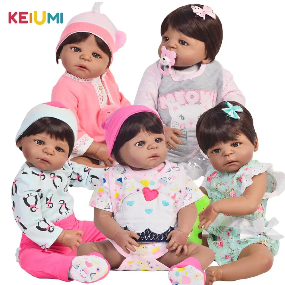 KEIUMI 23 дюйма Кукла Reborn Alive Girl 57 см полностью винил Реалистичная кукла игрушка для