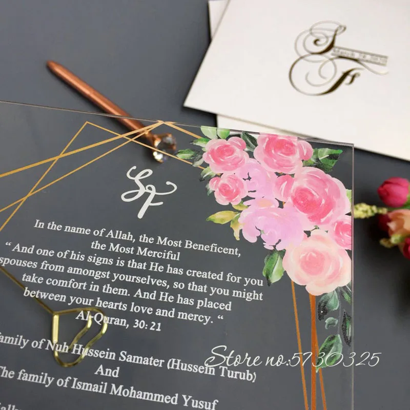 Charming Impression Invitation - Clear Acrylic > Acrylic Wedding Invitations