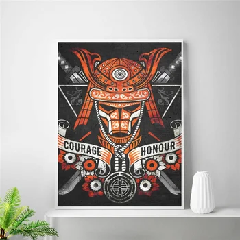 

Samurai Warrior Mask Poster Art Canvas Poster Room Decor (No Frame)