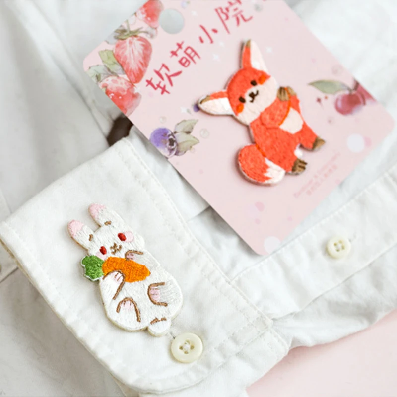 Cute Embroidery Stickers kawaii Sticker DIY Decorative Journal Cover Storage Bag Scrapbooking Stationery School Ofiice Supply