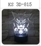 3D-815 Покемон умбреон Mewtwo Gengar 7 цветов 3D лампа визуальный светодиодный ночник для детей сенсорный Usb стол Lampara детский спальный ночник - Испускаемый цвет: 3D-815
