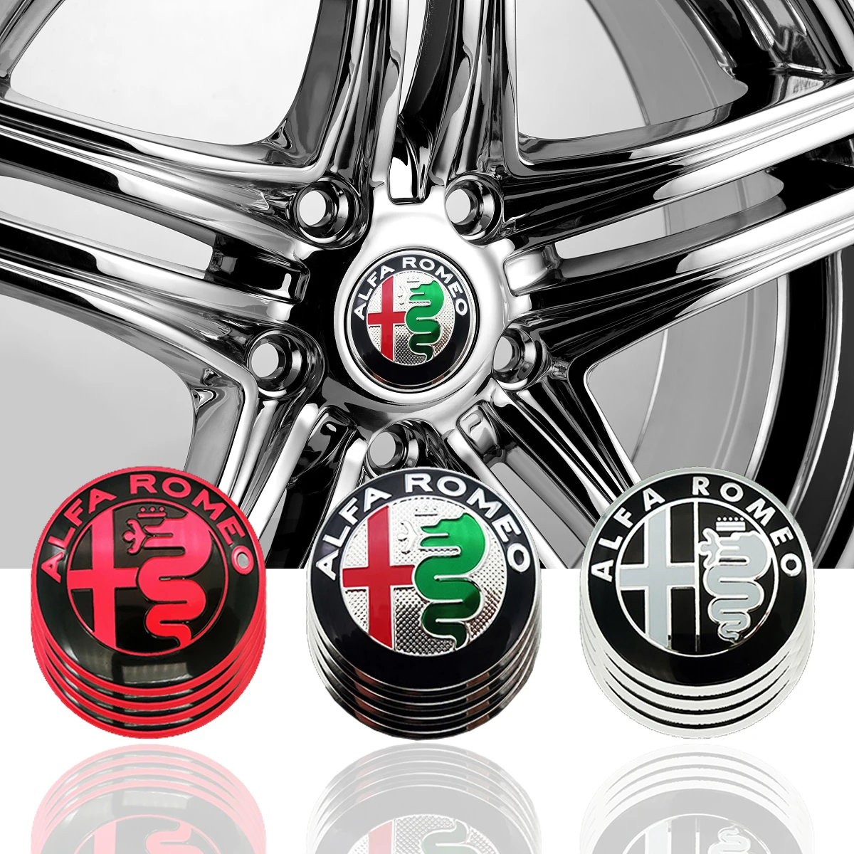 

4pcs/set 56mm car Auto Rim Badge Wheel Center Hub Cap Cover Sticker For Alfa Romeo Giulietta Spider GT Giulia Mito 147 156 159