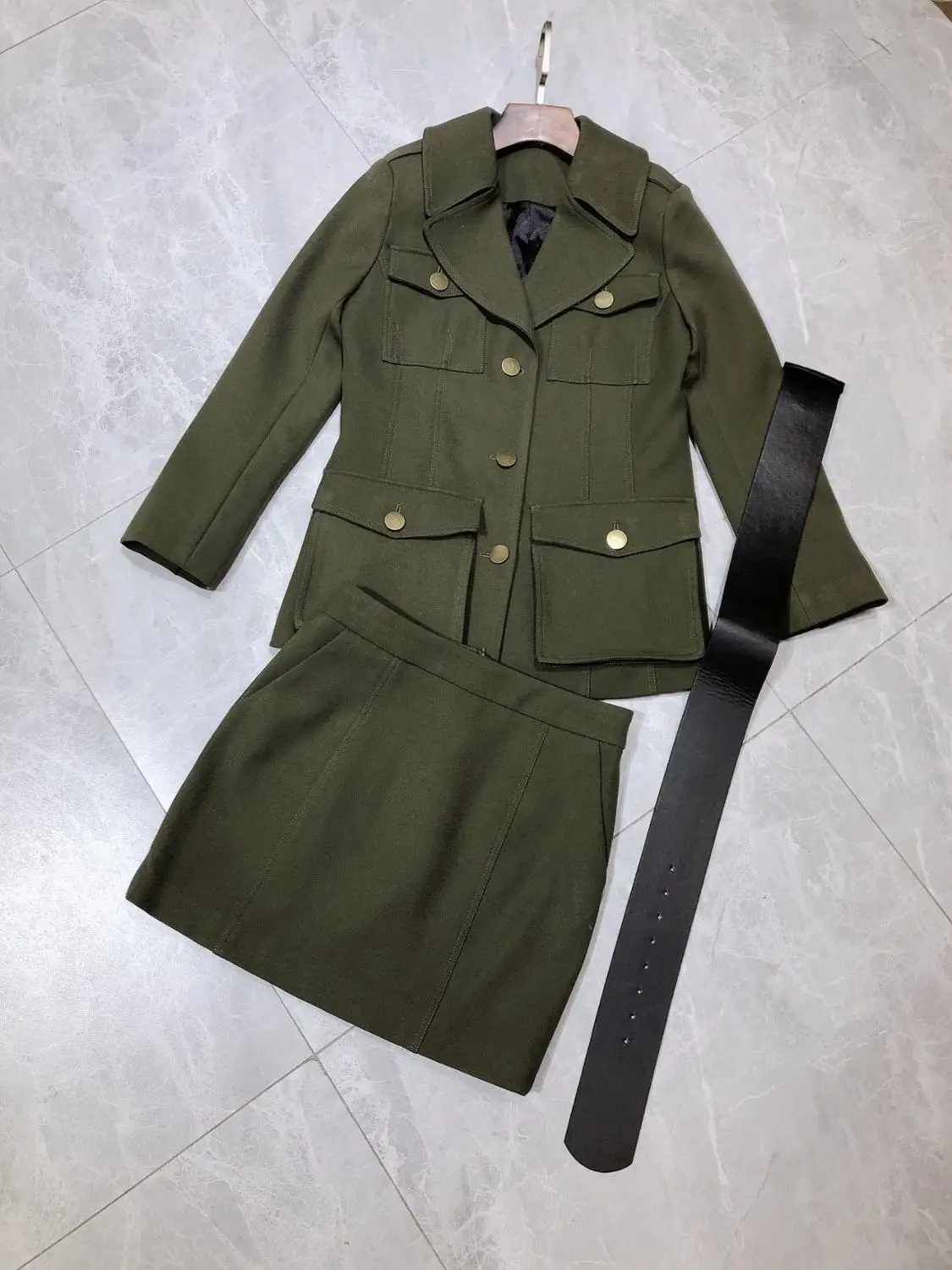 Женский комплект куртка длинное пальто несколько карманов дизайн Досуг Стиль