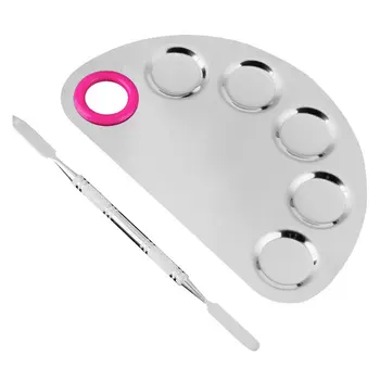 

Stainless Steel Watercolor Paint Palette Tray Mixing Rod Spatula Set For Nail Art Supply School Supplies