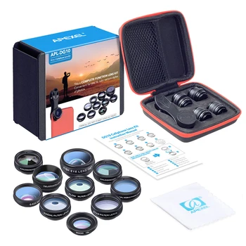 

10 In 1 Mini Tripod External Phone Lens Monocular Lens Telescope Mobile Phone Lens Wide Angle Macro Fisheye Wide Macro Lens