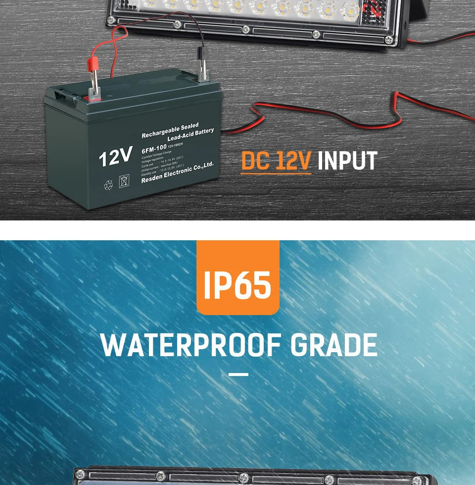 DC 12V-85V Led Flood Light 50W 100W Outdoor Waterproof Spotlights Low Pressure 12v Reflector Led Portable Security Flood Lights