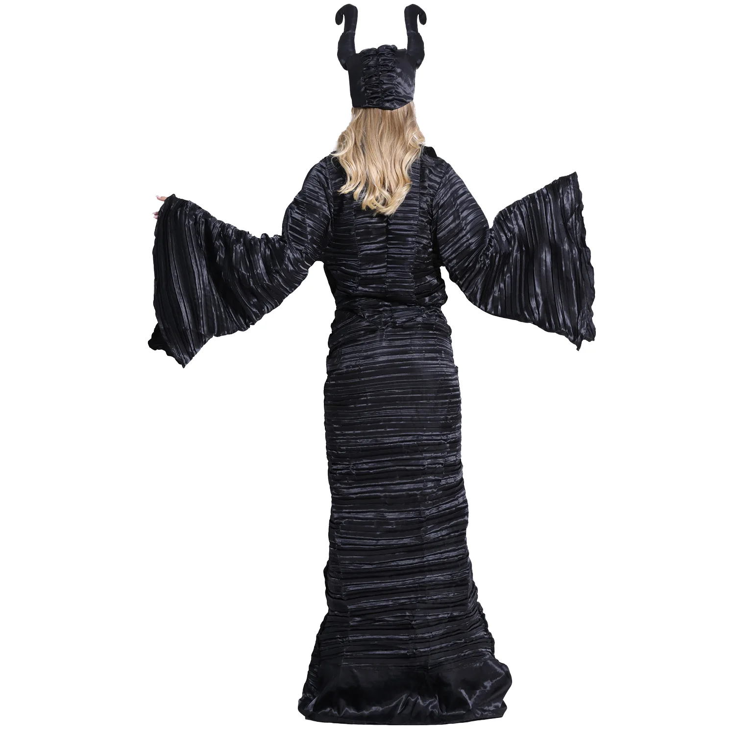 Фильм Спящая красавица Maleficent косплей костюм черный длинное платье Хэллоуин Карнавальная вечеринка, Забавный коврог ведьма платье C57570AD