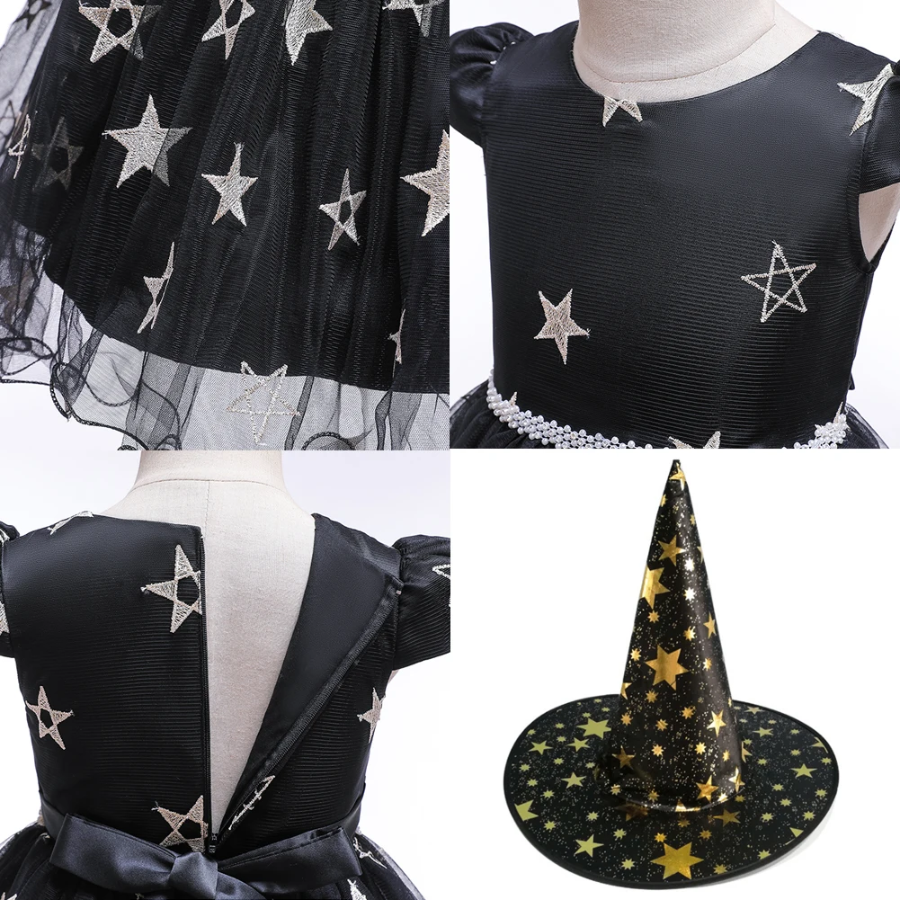 Halloween Dresses Toddler Kid Baby Girls Princess Clothes Sleeveless Dress Tutu Sundress Ball Gown With Hat Girls Party Dresses