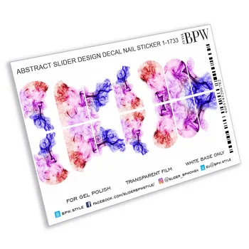 

Slider design color smoke, BPW. style, Water stickers on nails, sd1-1733