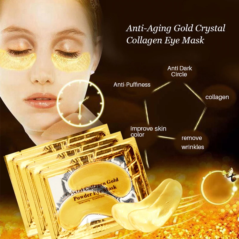 Beauty Gold Crystal Collagen Patches For Eye Moisture Anti-Aging Acne Eye Mask Korean Cosmetics Skin Care Moisturizing girl
