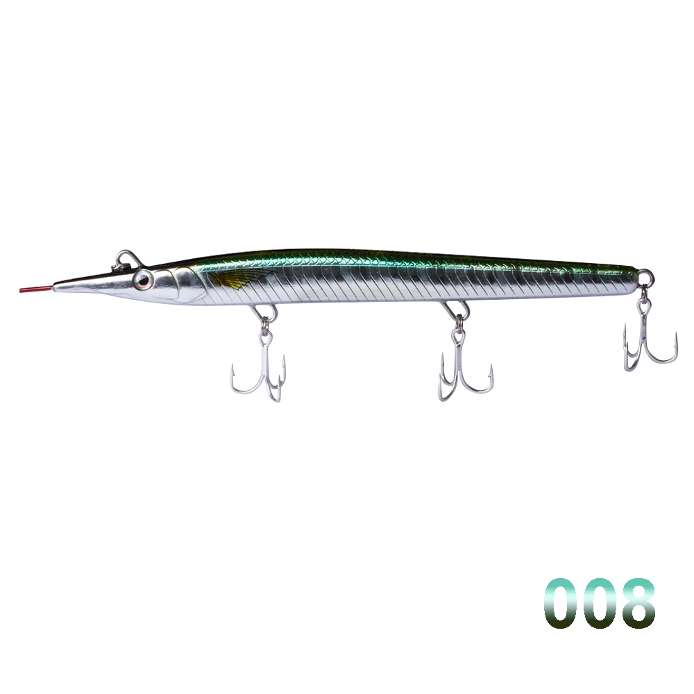 008 Hunthouse leurre stickbait игла карандаш морская жесткая приманка для рыбалки морской бас 140 мм/180 мм тонущий прыжок garfish sphyraena - Цвет: 008