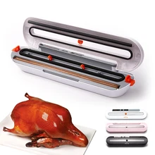 Горячая Электрический вакуумный упаковщик 220 V-240 V с 10 шт пакеты для пищевых продуктов Бытовая Автоматическая вакуумная упаковочная машина для пищевых продуктов случайный