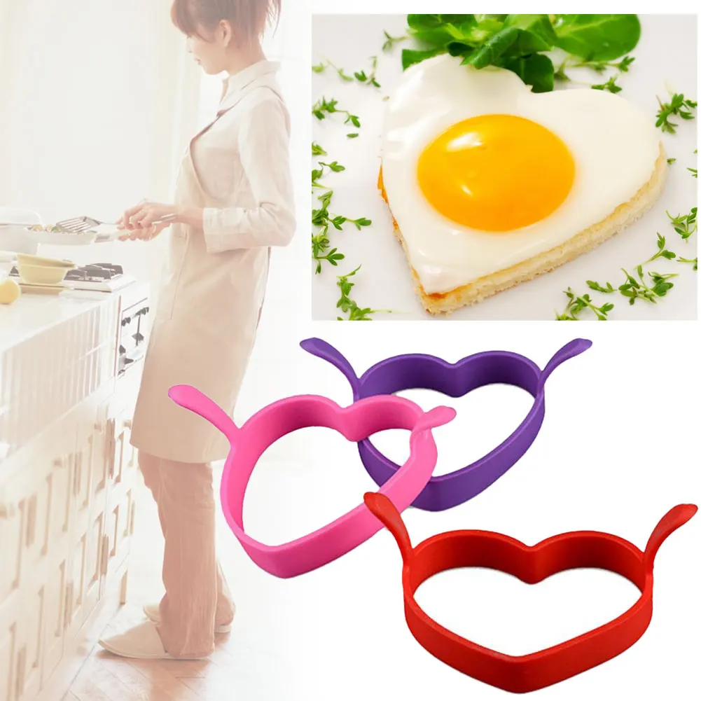 В форме сердца кухня пищевого силикона яйцо Frier Браконьер форма для блинов еда