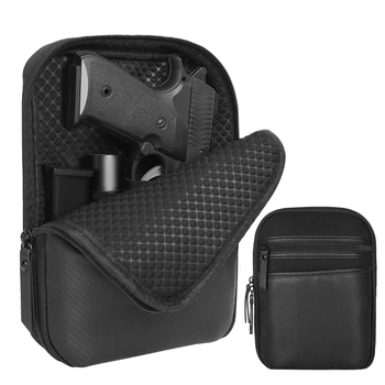 

Tactical Concealed Gun Bag Pouch Pistol Holster Fanny Pack Waist Pocket Gun Carry Protection Case for Handgun with Belt Loop