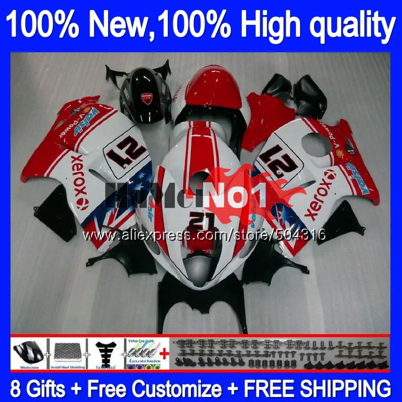 Корпус для SUZUKI Hayabusa GSXR-1300 GSXR 1300 красный, белый 27MC. 27 GSXR1300 1996 1997 1998 1999 2000 2001 96 97 98 99 01 обтекатель