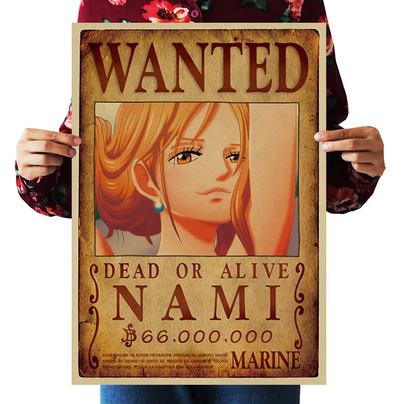

[A1116] One Piece Reward Nami Nostalgic Retro Kraftpaper Poster