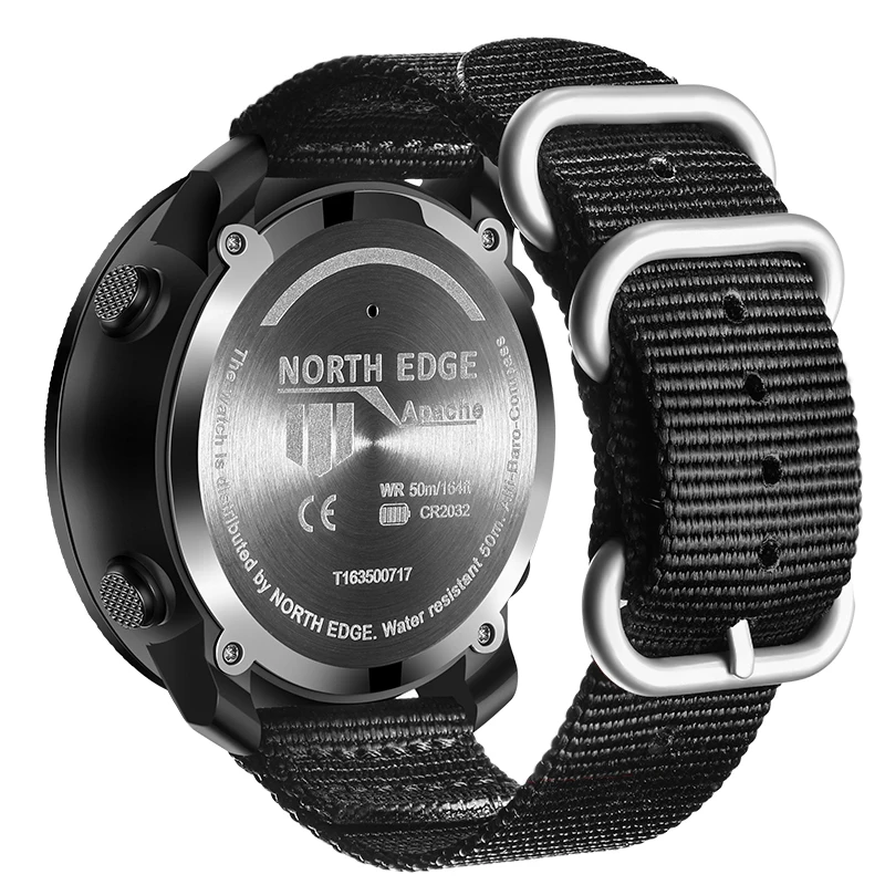 Мужские спортивные цифровые часы NORTH EDGE, водонепроницаемые армейские часы с компасом, альтиметром и компасом, 50 м Мужские спортивные цифровые часы NORTH EDGE, водонепроницаемые армейские часы с компасом, альтиметром и компасом, 50 м