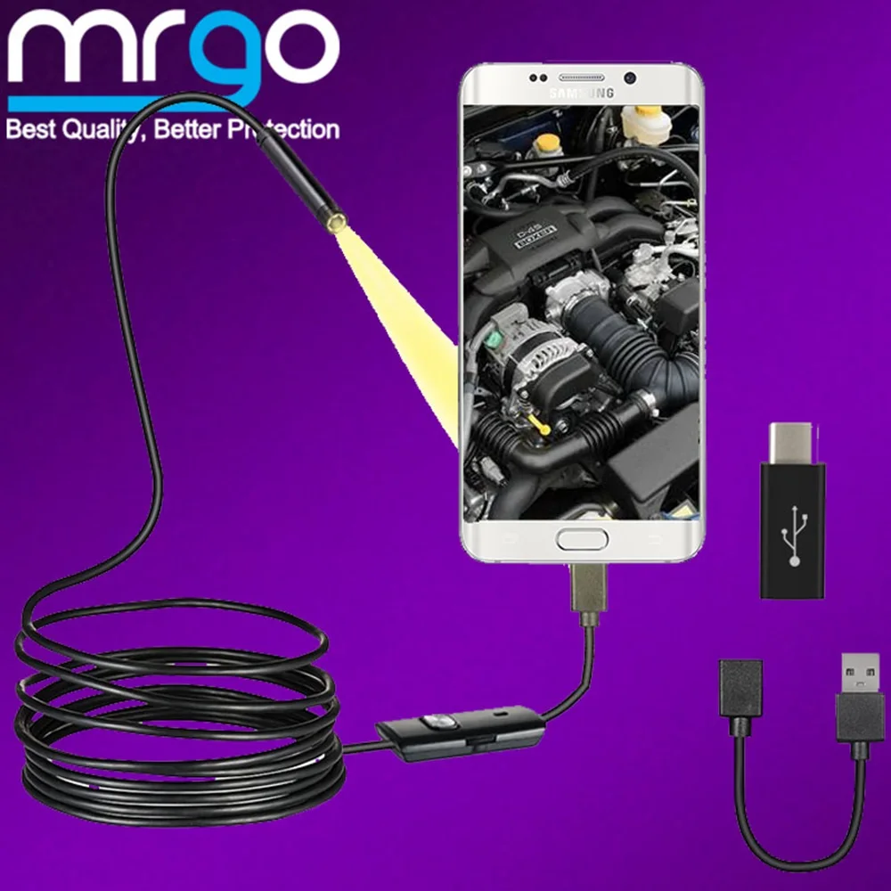 Cámara endoscópica impermeable, endoscopio LED Micro USB de 7mm y 5mm para teléfono Android, Smartphone, Micro USB tipo C