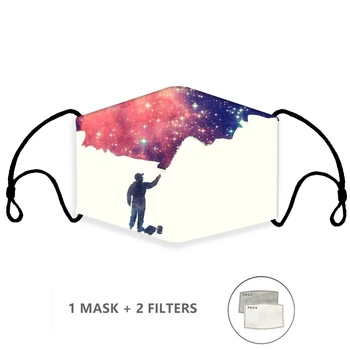 

Space Galaxy Print Face Mask For Women Protective PM2.5 Anti Dust Mouth Mask Washable Reusable Mouth Cover Fashion Fabric Masks