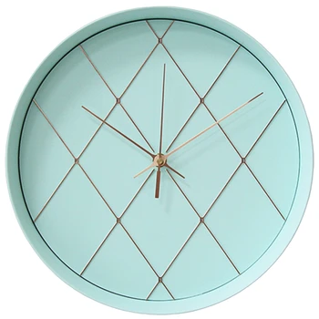 

12-Inch Creative Minimalist Clock Mint Green Round Wall Clock Modern Design Kitchen Bedroom Study Mute Decorative Quartz Clock
