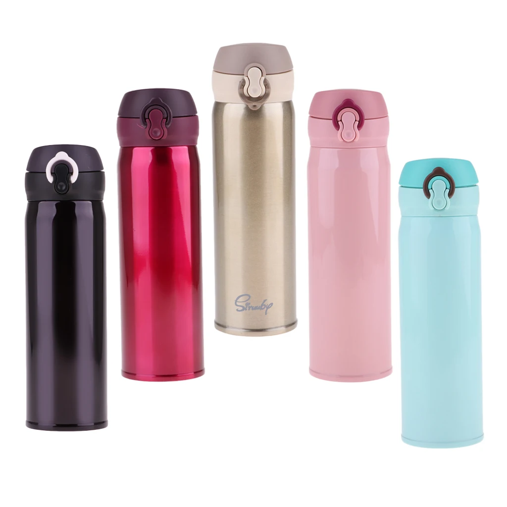 500ml Outdoor Sports Water Bottle BPA-Free Vacuum Cup Mug with Locking Lid Cap for Travel Camping Hiking Cycling