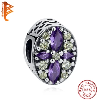 

Wholesale 5PCS 925 Sterling Silver Purple Crystal Cross Charm Beads Fit Original Charms Bracelet Trinket Jewelry Silver 925 Bead