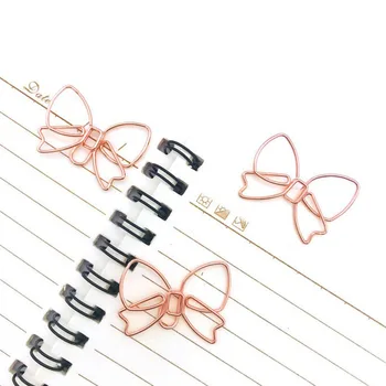 

10 Pcs Hot Sale Cute Paperclip Book Mark Bow Clip DIY Accessories Bookmark Bookend Clip Metal Paper Clip Paper Clips