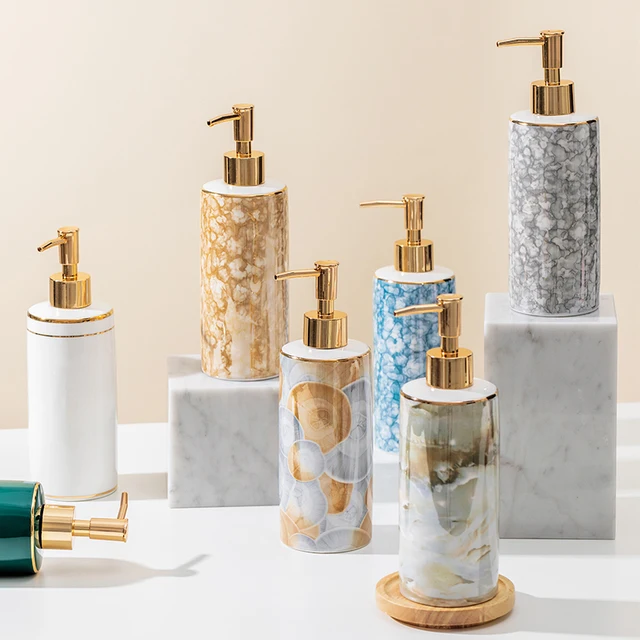 1 Pc Nordic Ins Ceramic Liquid Soap Dispenser Lotion Dispensing Bottle Hand Sanitizer Press Bottle Bathroom