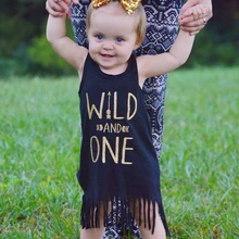 Платье без рукавов для маленьких девочек летняя одежда Повседневный жилет с надписью юбка с бахромой юбка принцессы с принтом для маленьких девочек