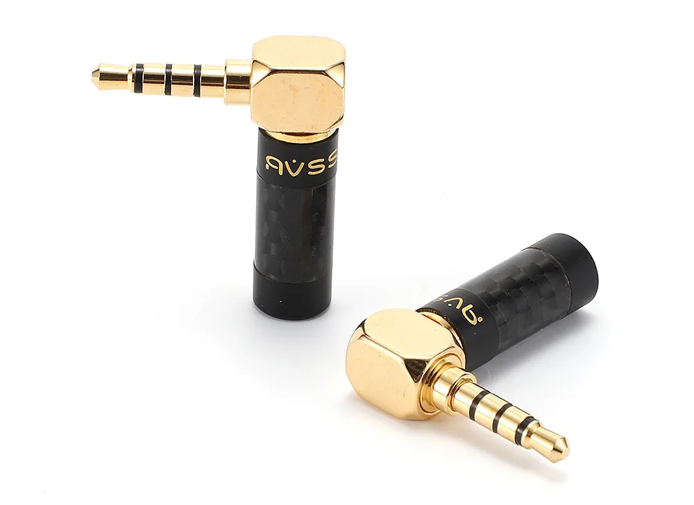 AVSSZ Carbon Fiber 3.5mm Jack Stereo Headphone Plug - Straight/Angle, 3/4/5 Poles, DIY Repair & Replacement (2.5mm, 4.4mm) Description Image.This Product Can Be Found With The Tag Names Computer Cables Connecting, Computer Peripherals, PC Hardware Cables Adapters, Straight angle plug