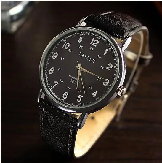

Fashion Sports Cool Men Quartz Waterproof Leather Wri