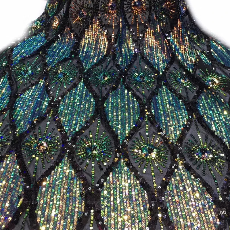 Замечательная Красивая Высококачественная африканская кружевная ткань тюль, блёстки, ткань для женщин вечернее платье Модное Вечернее платье 5 ярдов