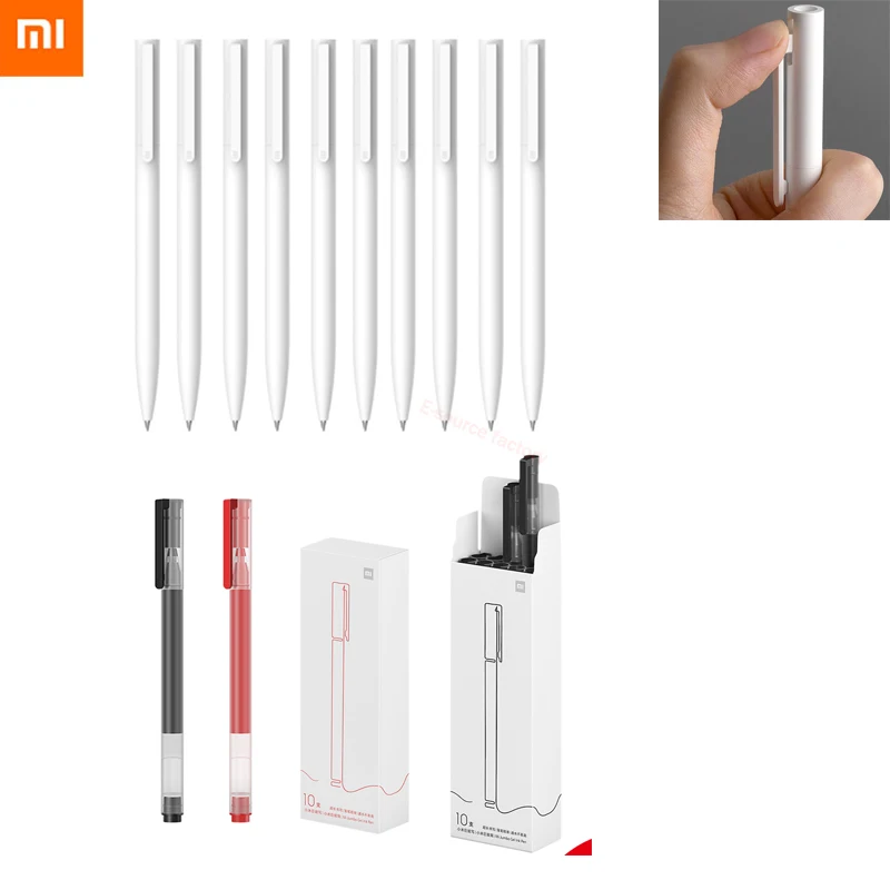 Ручка гелевая Xiaomi Mijia 0 5 мм белая гладкая швейцарская сменная 10 шт.|mikuni| |