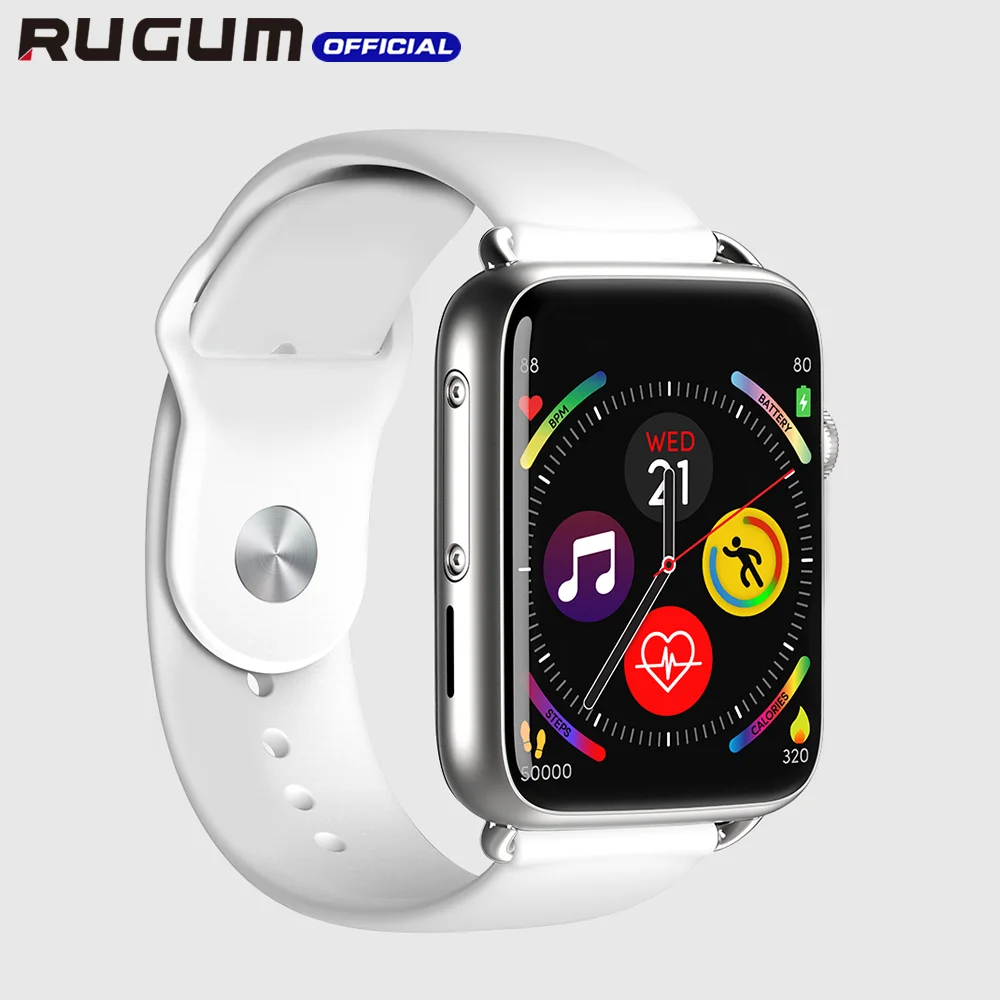 White RUGUM DM20 4G Смарт-часы Android band фитнес-трекер кровяное давление водонепроницаемые часы монитор сна Шагомер Смарт-часы телефон - Цвет: White
