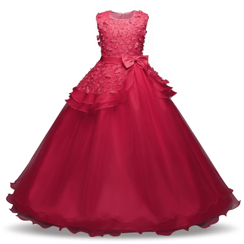 Детское платье для девочек; летняя детская одежда; элегантные вечерние длинные платья принцессы из тюля для маленьких девочек; детские кружевные платья для свадебной церемонии - Цвет: Style 9